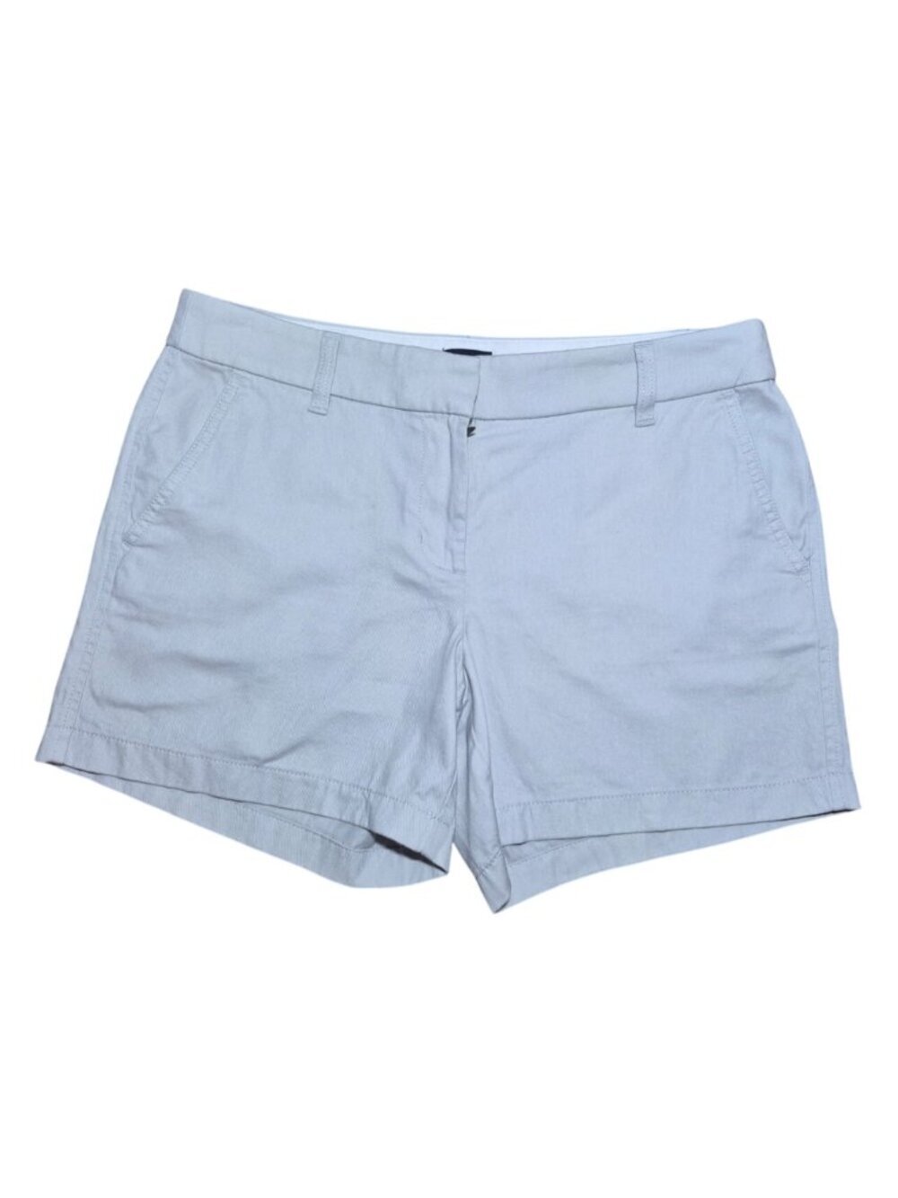 J.Crew Womens Chino Shorts Size 8 Beige Cotton Blend Mid Rise Casual Classic.